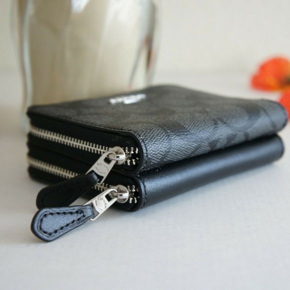 [New] Coach Leather Wallet Double Zip - Picture 5 of 8